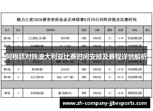 阿根廷对阵澳大利亚比赛时间安排及赛程详情解析 阿根廷对阵澳大利亚比赛时间安排及赛程详情解析